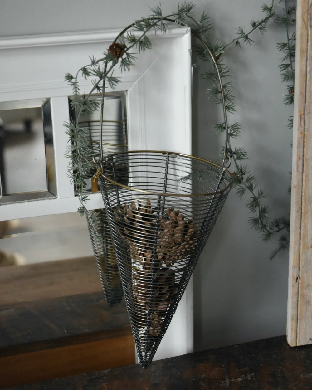 Antiek Look Draadmand Horizontaal Met Hengsel, IB Laursen 7 Antiek Look Draadmand Horizontaal Met Hengsel, IB Laursen - Afbeelding 5