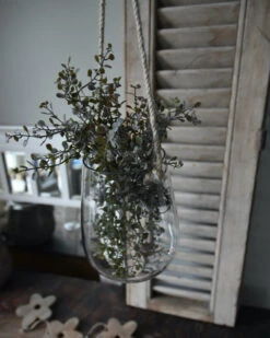 Bolle Glazen Vaas Hanger Met Dik Jute Touw, IB Laursen