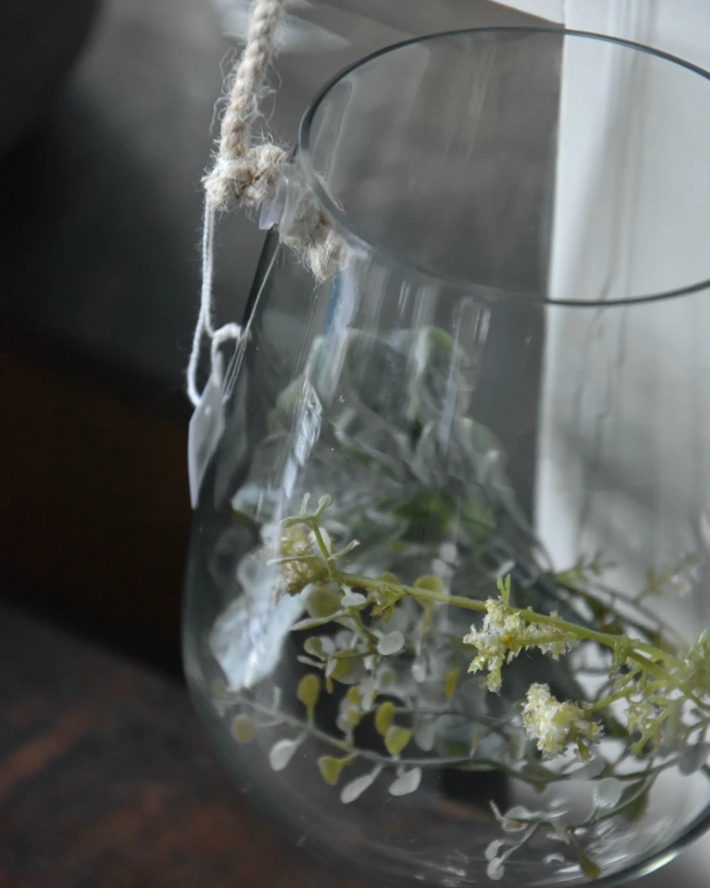 Bolle Glazen Vaas Hanger Met Dik Jute Touw, IB Laursen 5 Bolle Glazen Vaas Hanger Met Dik Jute Touw, IB Laursen - Afbeelding 4