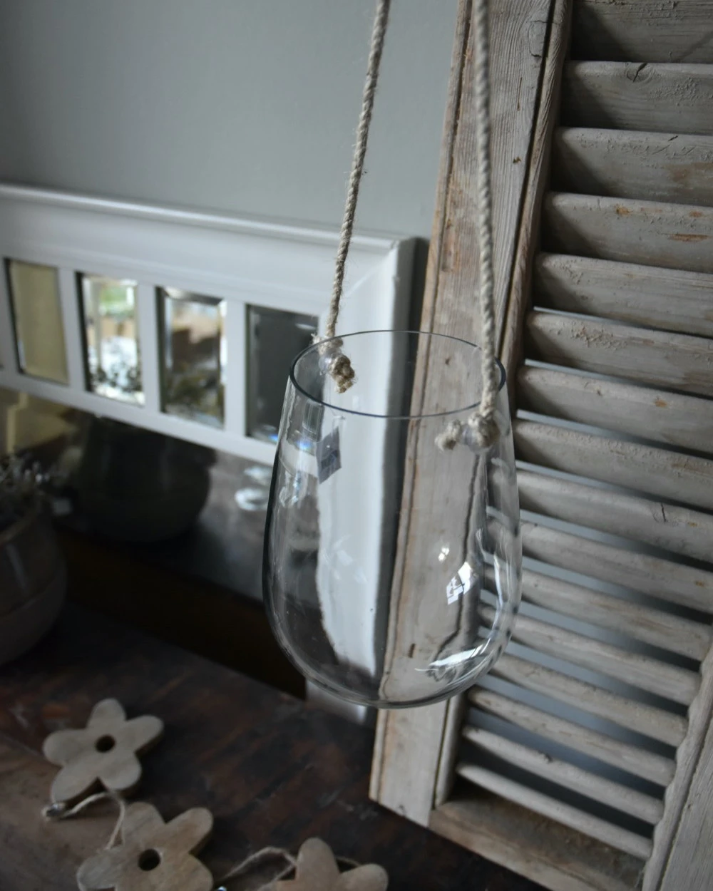 Bolle Glazen Vaas Hanger Met Dik Jute Touw, IB Laursen 6 Bolle Glazen Vaas Hanger Met Dik Jute Touw, IB Laursen - Afbeelding 5