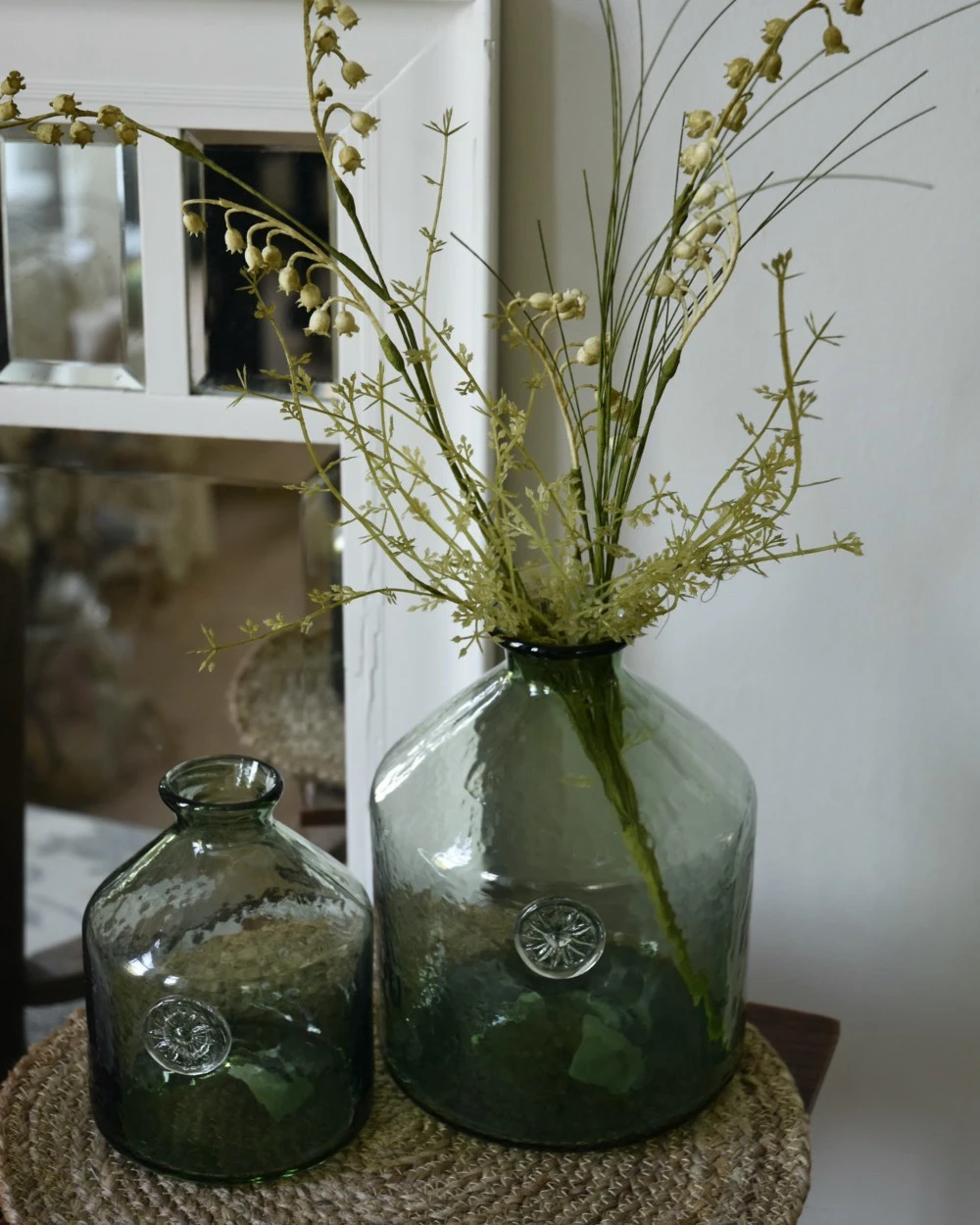 Glazen Apothekers Fles In Het Groen Met Embleem Groot, IB Laursen 4 Glazen Apothekers Fles In Het Groen Met Embleem Groot, IB Laursen - Afbeelding 2