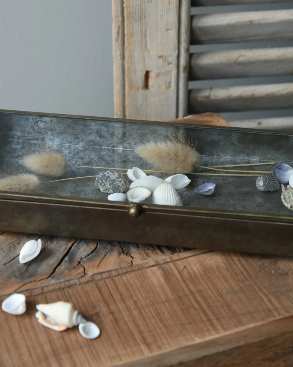 Glazen Kistje In Antiek-look Met Zinken Bodem, IB Laursen 4 Glazen Kistje In Antiek-look Met Zinken Bodem, IB Laursen - Afbeelding 2