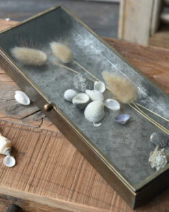 Glazen Kistje In Antiek-look Met Zinken Bodem, IB Laursen 12 Glazen Kistje In Antiek-look Met Zinken Bodem, IB Laursen -Ib Laursen glazen kistje in antiek look met zinken bodem ib laursen 4