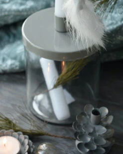 Glazen Pot Met Grijs Metalen Kaarsen Inzet, IB Laursen 15 Glazen Pot Met Grijs Metalen Kaarsen Inzet, IB Laursen -Ib Laursen glazen pot met grijs metalen kaarsen inzet ib laursen 5