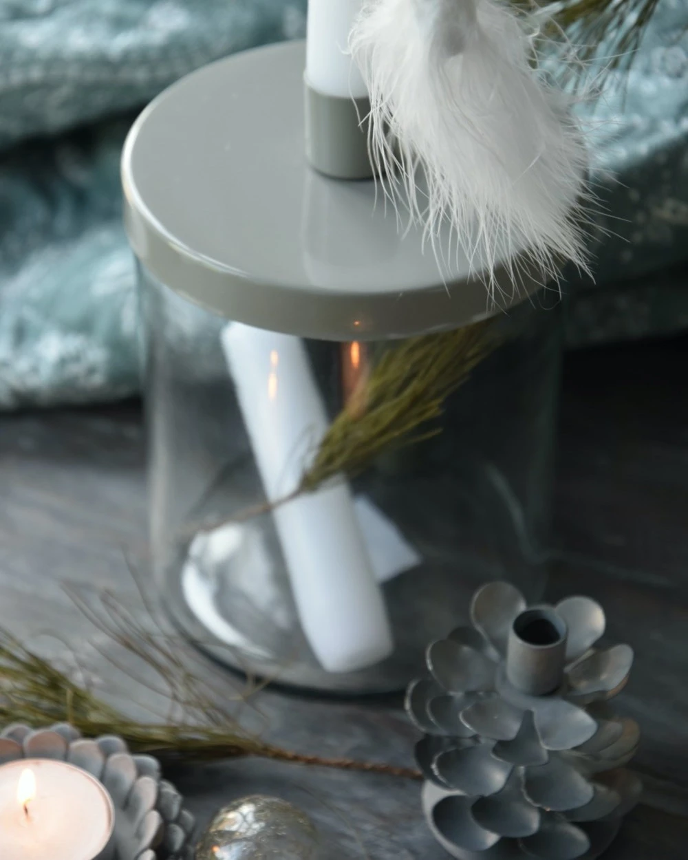 Glazen Pot Met Grijs Metalen Kaarsen Inzet, IB Laursen 8 Glazen Pot Met Grijs Metalen Kaarsen Inzet, IB Laursen - Afbeelding 6