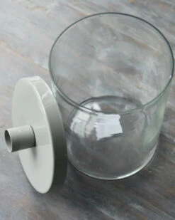 Glazen Pot Met Grijs Metalen Kaarsen Inzet, IB Laursen 16 Glazen Pot Met Grijs Metalen Kaarsen Inzet, IB Laursen -Ib Laursen glazen pot met grijs metalen kaarsen inzet ib laursen 6