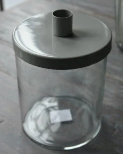 Glazen Pot Met Grijs Metalen Kaarsen Inzet, IB Laursen 17 Glazen Pot Met Grijs Metalen Kaarsen Inzet, IB Laursen -Ib Laursen glazen pot met grijs metalen kaarsen inzet ib laursen 7
