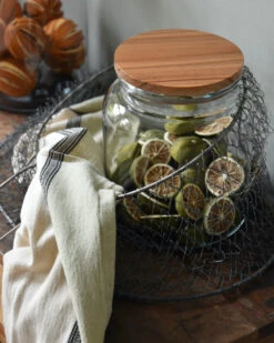 Glazen Voorraad Pot Met Houten Deksel Laag, IB Laursen 12 Glazen Voorraad Pot Met Houten Deksel Laag, IB Laursen -Ib Laursen glazen voorraad pot met houten deksel laag ib laursen 3