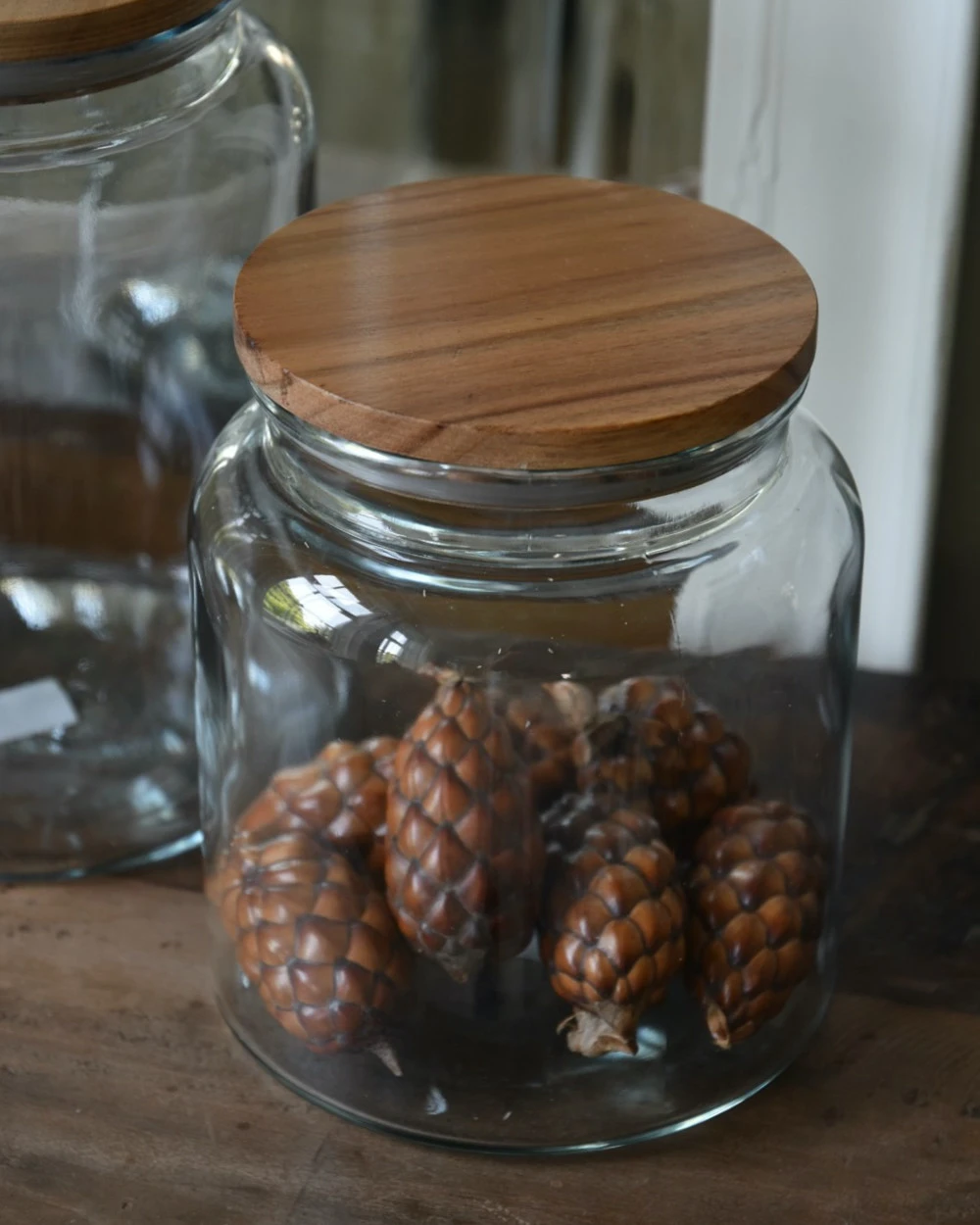 Glazen Voorraad Pot Met Houten Deksel Laag, IB Laursen 7 Glazen Voorraad Pot Met Houten Deksel Laag, IB Laursen - Afbeelding 5