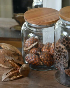 Glazen Voorraad Pot Met Houten Deksel Laag, IB Laursen 14 Glazen Voorraad Pot Met Houten Deksel Laag, IB Laursen -Ib Laursen glazen voorraad pot met houten deksel laag ib laursen 5