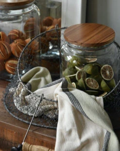 Glazen Voorraad Pot Met Houten Deksel Laag, IB Laursen 15 Glazen Voorraad Pot Met Houten Deksel Laag, IB Laursen -Ib Laursen glazen voorraad pot met houten deksel laag ib laursen 6