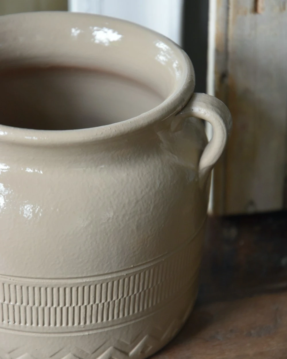 Gres Pot Met Patroon In Onderrand En Oren, IB Laursen 4 Gres Pot Met Patroon In Onderrand En Oren, IB Laursen - Afbeelding 2