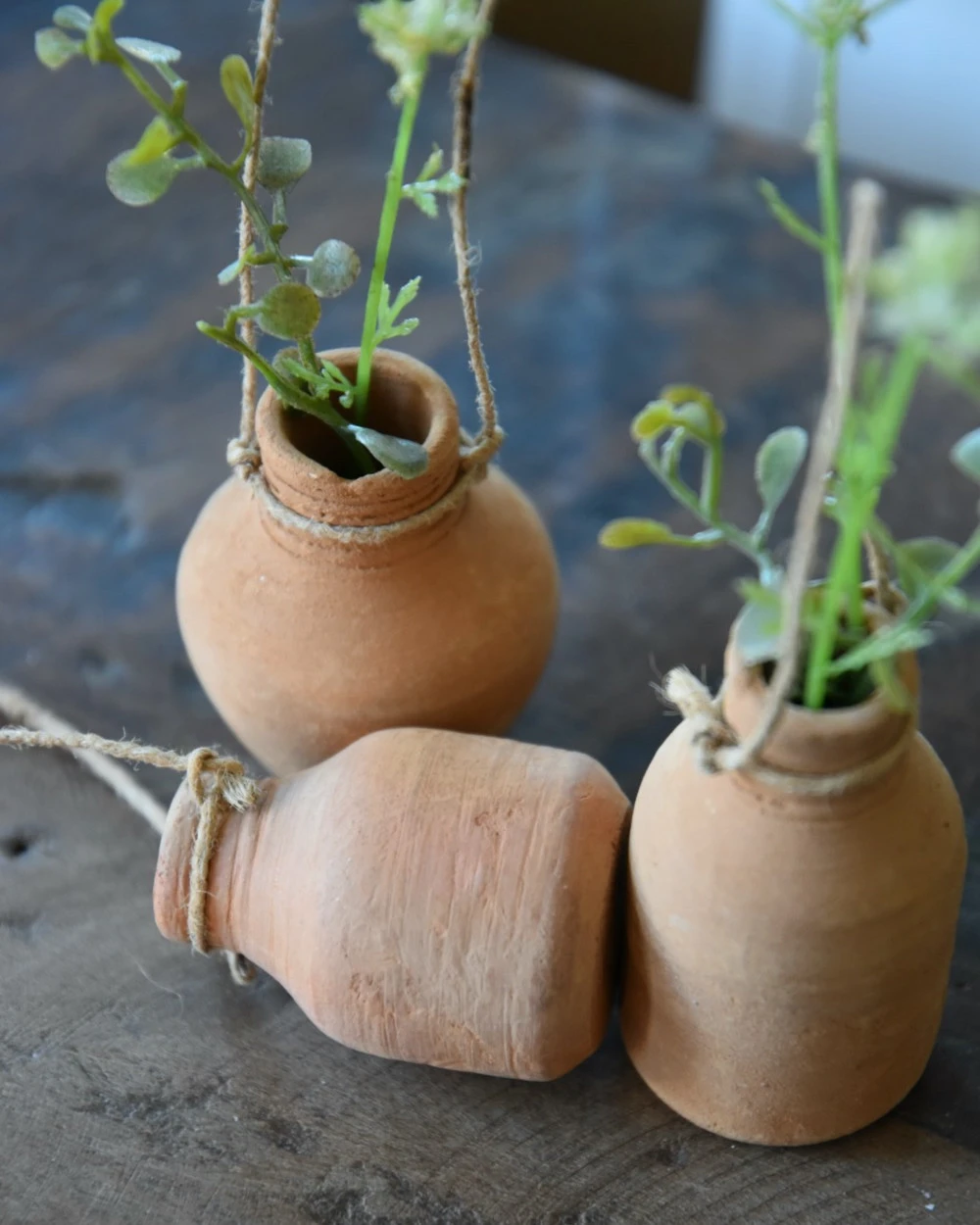 Handgemaakte Aardewerk Flesjes Met Ophang Touw Set Van 3, IB Laursen 10 Handgemaakte Aardewerk Flesjes Met Ophang Touw Set Van 3, IB Laursen - Afbeelding 8