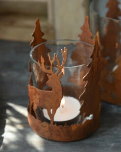 Hert En Bomen Theelicht Roestbruin, IB Laursen