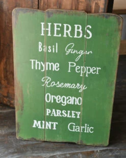 Houten Bord Met Kruiden/ Herbs Groen, IB Laursen