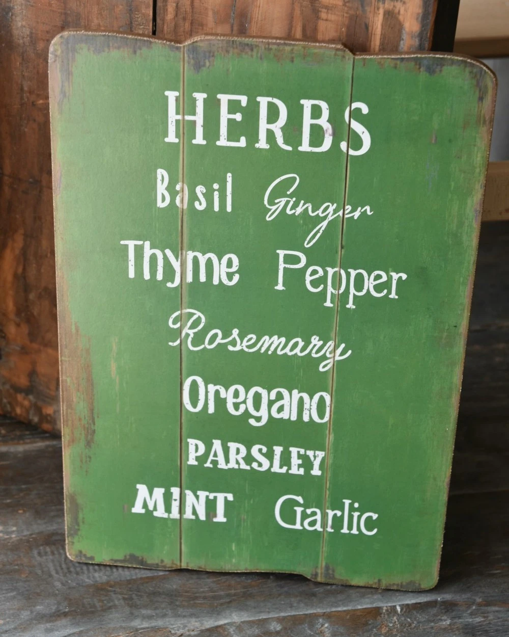 Houten Bord Met Kruiden/ Herbs Groen, IB Laursen 3 Houten Bord Met Kruiden/ Herbs Groen, IB Laursen