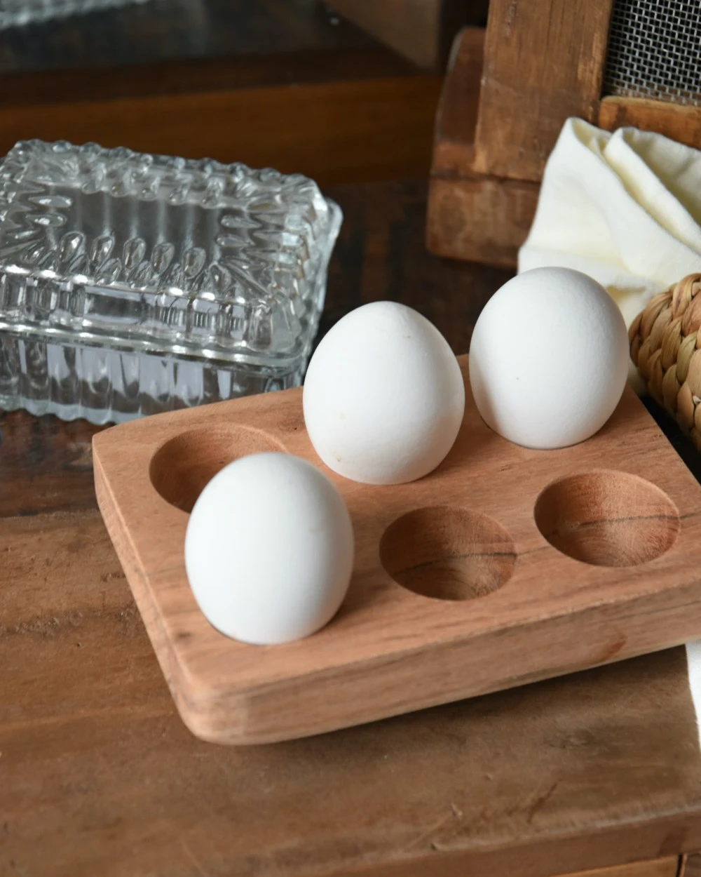 Houten Eierhouder Voor Zes Eitjes, IB Laursen 3 Houten Eierhouder Voor Zes Eitjes, IB Laursen