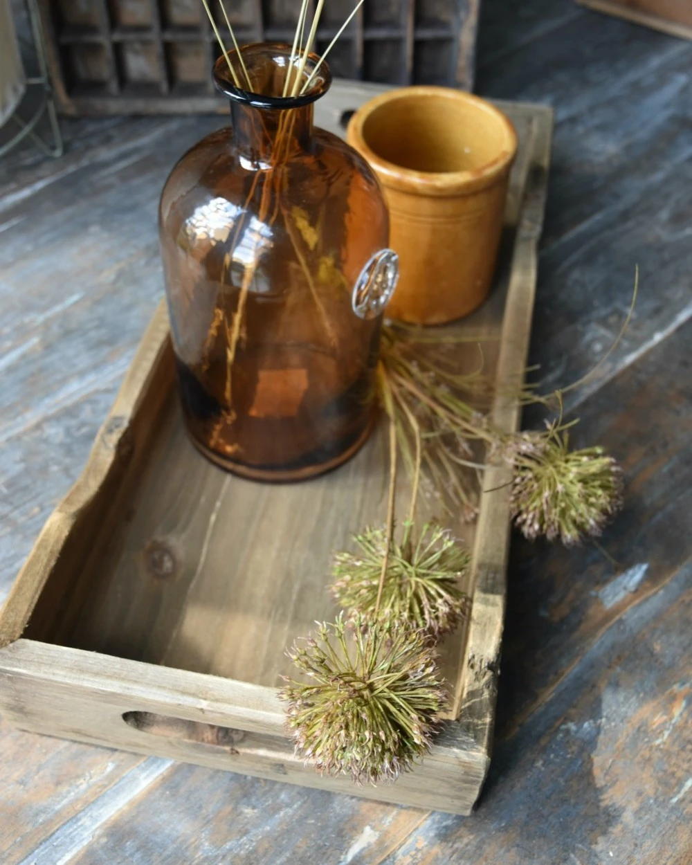 Houten Rechthoekig Dienblad Met Twee Handvaten, IB Laursen 3 Houten Rechthoekig Dienblad Met Twee Handvaten, IB Laursen