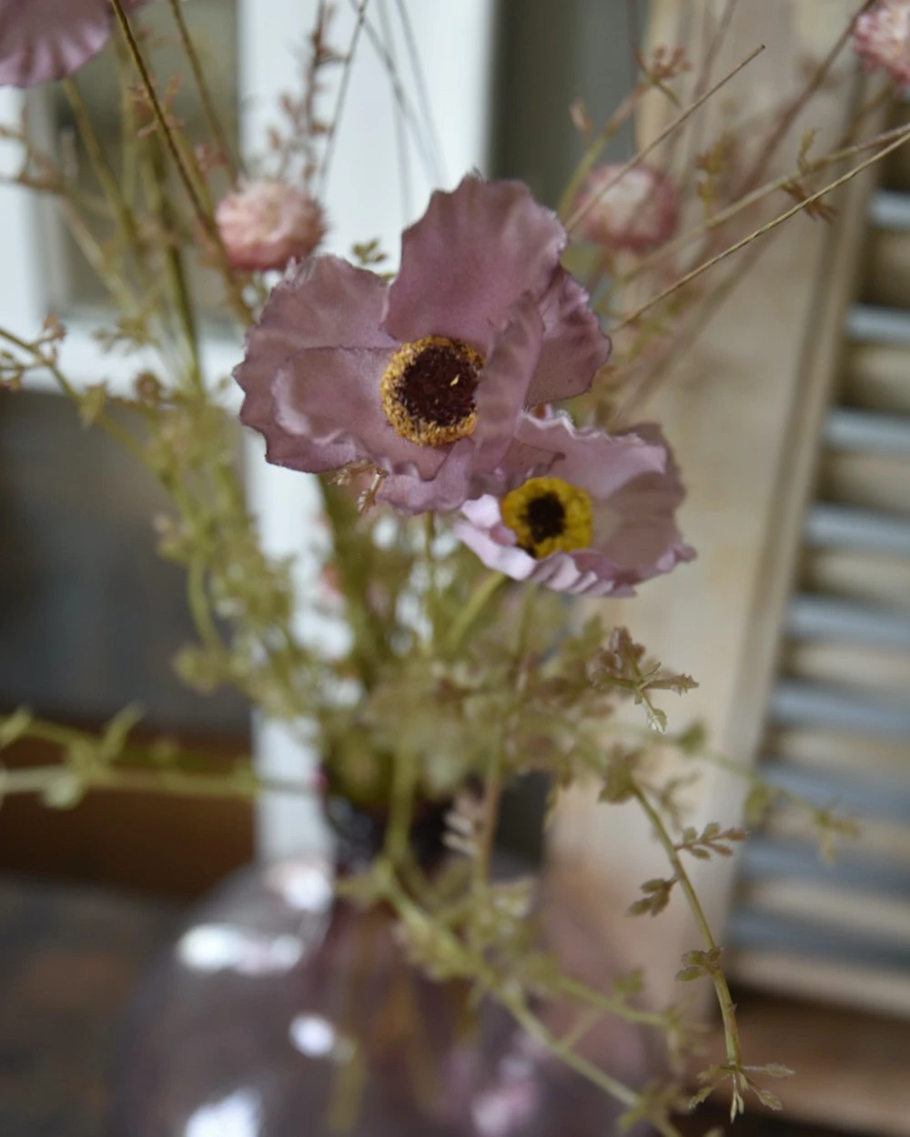 Malva Roze Ballon Vaas Met Zijde Bloemen, IB Laursen 3 Malva Roze Ballon Vaas Met Zijde Bloemen, IB Laursen - Afbeelding 2
