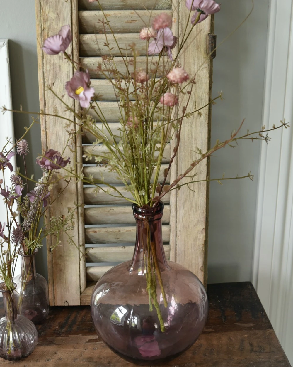 Malva Roze Ballon Vaas Met Zijde Bloemen, IB Laursen 4 Malva Roze Ballon Vaas Met Zijde Bloemen, IB Laursen - Afbeelding 3