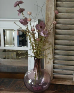 Malva Roze Ballon Vaas Met Zijde Bloemen, IB Laursen