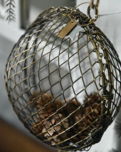 Metalen Draadbal Antiek Look Aan Touw Vulbaar, IB Laursen 12 Metalen Draadbal Antiek Look Aan Touw Vulbaar, IB Laursen -Ib Laursen metalen draadbal antiek look aan touw vulbaar ib laursen 2