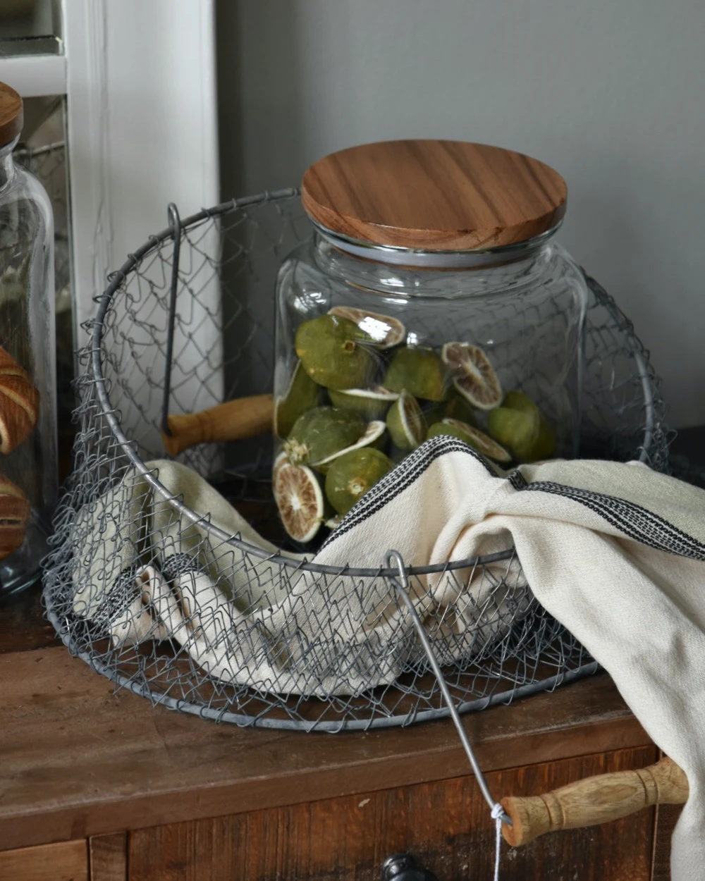 Ovale Flexibele Draadmand Met Houten Hengsels, IB Laursen 6 Ovale Flexibele Draadmand Met Houten Hengsels, IB Laursen - Afbeelding 4