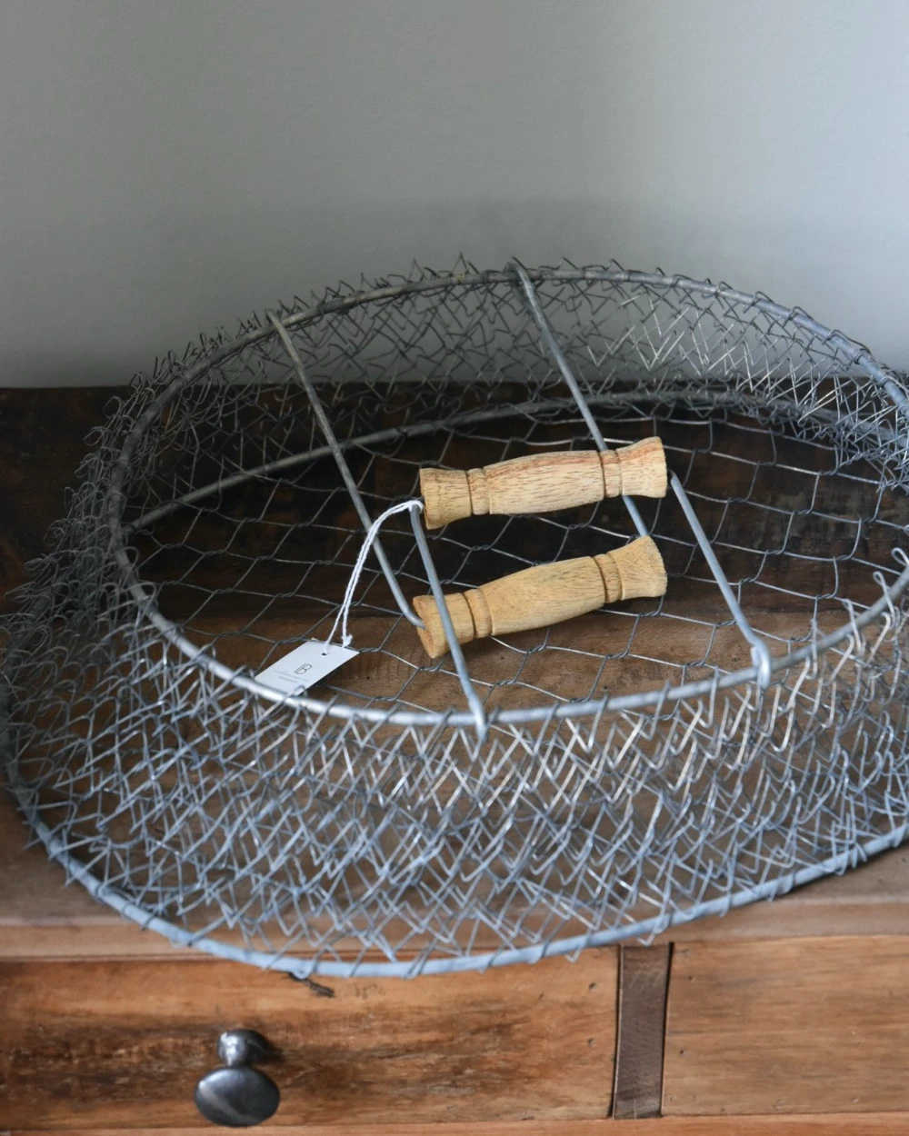 Ovale Flexibele Draadmand Met Houten Hengsels, IB Laursen 7 Ovale Flexibele Draadmand Met Houten Hengsels, IB Laursen - Afbeelding 5