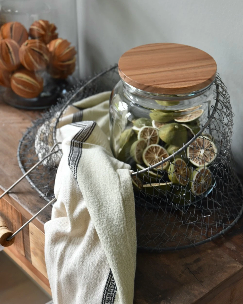 Ovale Flexibele Draadmand Met Houten Hengsels, IB Laursen 3 Ovale Flexibele Draadmand Met Houten Hengsels, IB Laursen