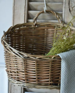 Rieten 'wand' Mand Ovaal Met Asymmetrische Opening, IB Laursen -Ib Laursen rieten wand mand ovaal met asymmetrische opening ib laursen 3