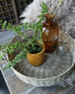 Rond Grijzig Rotan Dienblad Met Hengsels, IB Laursen 12 Rond Grijzig Rotan Dienblad Met Hengsels, IB Laursen -Ib Laursen rond grijzig rotan dienblad met hengsels ib laursen 1 2