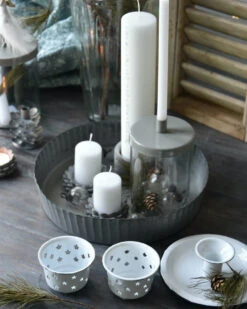 Ib Laursen -Ib Laursen ronde zinken schaal met hoge schulp rand ib laursen 1