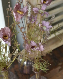 Set Van 3 Glazen Vaasjes Met Zijde Bloemen, IB Laursen -Ib Laursen set van 3 glazen vaasjes met zijde bloemen in malva roze ib laursen 4
