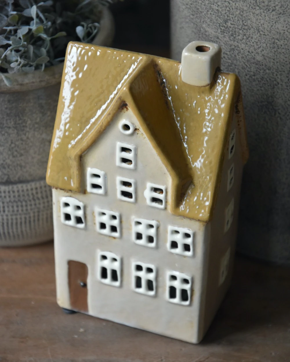 Theelicht Huisjes Nyhavn Pastel Zand, IB Laursen 3 Theelicht Huisjes Nyhavn Pastel Zand, IB Laursen