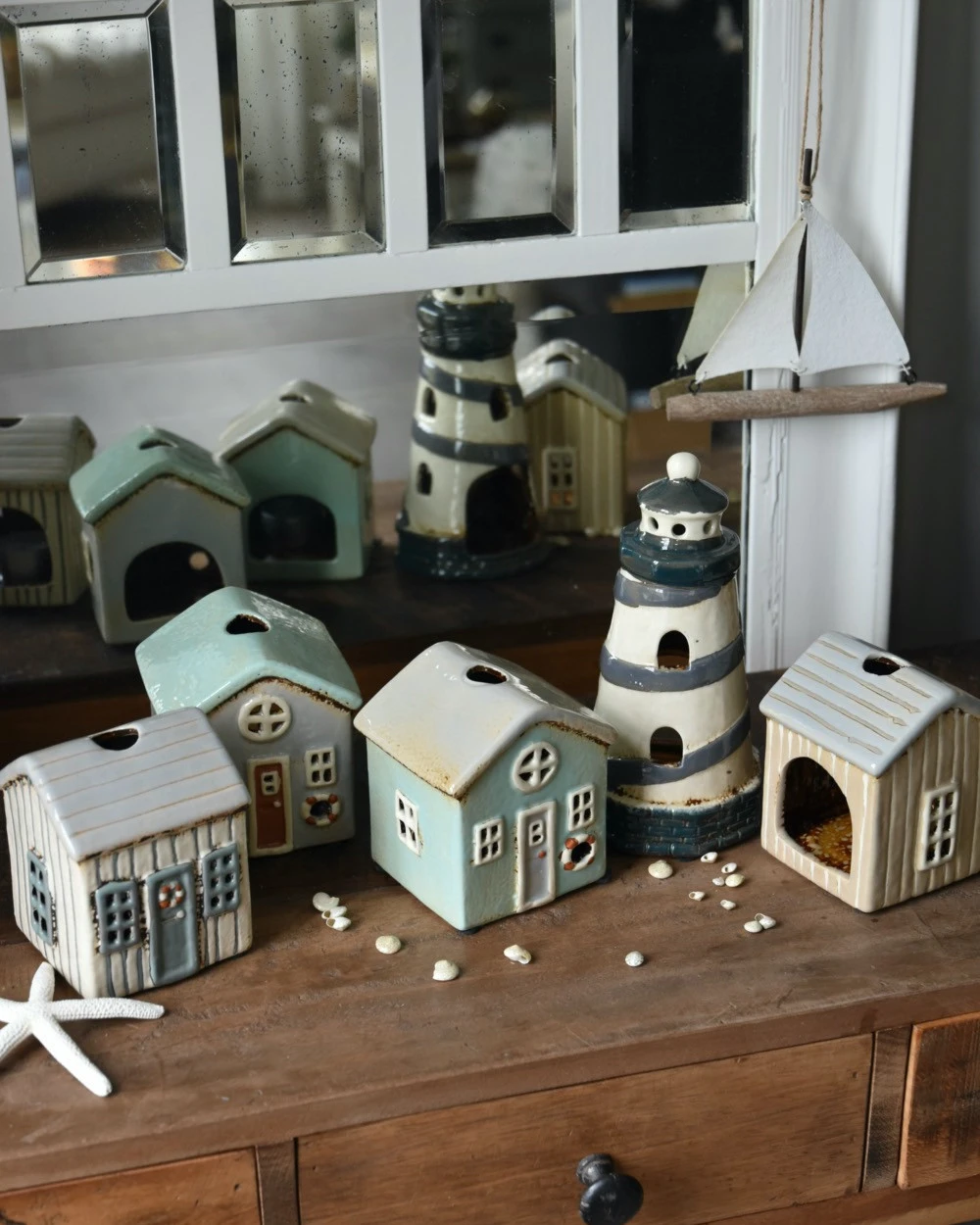 Theelicht Strand Huisje Løkken Met Grijs Blauw Plank Effect, IB Laursen 8 Theelicht Strand Huisje Løkken Met Grijs Blauw Plank Effect, IB Laursen - Afbeelding 6