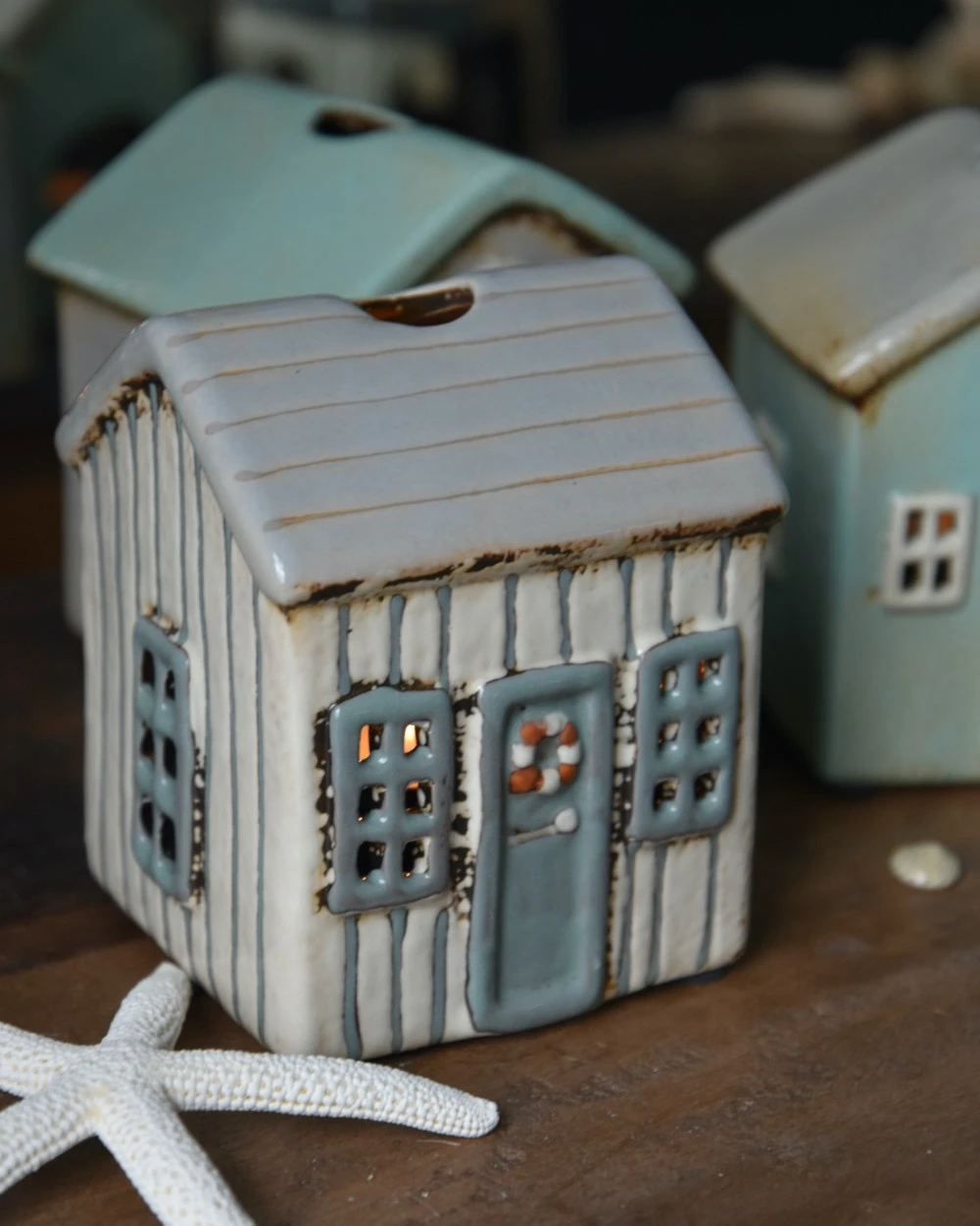 Theelicht Strand Huisje Løkken Met Grijs Blauw Plank Effect, IB Laursen 10 Theelicht Strand Huisje Løkken Met Grijs Blauw Plank Effect, IB Laursen - Afbeelding 8