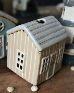 Theelicht Strand Huisje Løkken Zand Met Plank Effect, IB Laursen -Ib Laursen theelicht strand huisje lokken zand met plank effect ib laursen 3