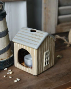 Theelicht Strand Huisje Løkken Zand Met Plank Effect, IB Laursen -Ib Laursen theelicht strand huisje lokken zand met plank effect ib laursen 4