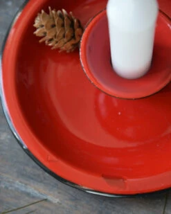 Tijdloze Rode Emaille Kandelaar, IB Laursen -Ib Laursen tijdloze rode emaille kandelaar 4