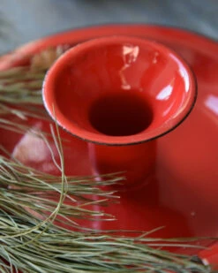 Tijdloze Rode Emaille Kandelaar, IB Laursen -Ib Laursen tijdloze rode emaille kandelaar 7