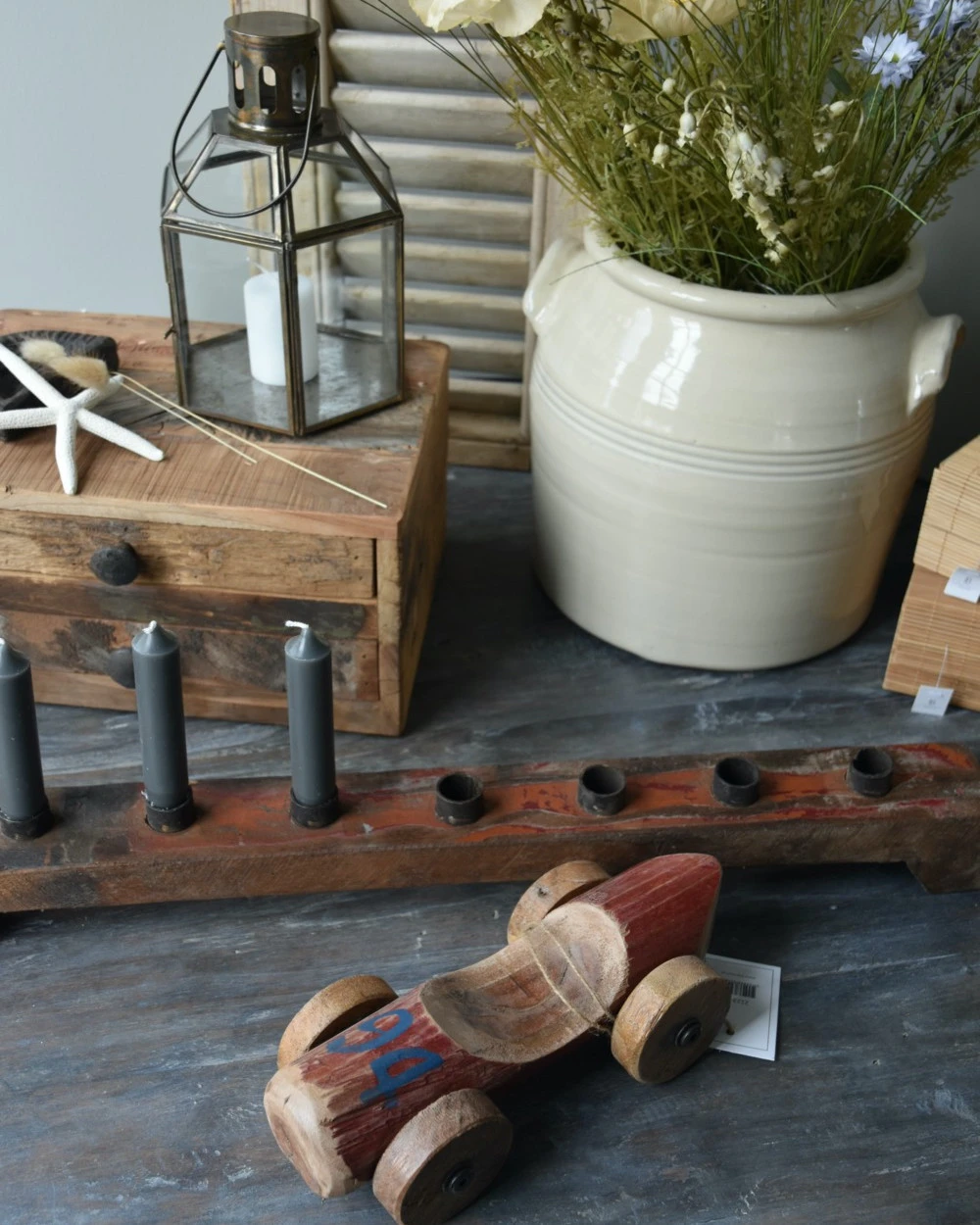 Unieke Rode Auto Van Hout Met Blauw Nr 94, IB Laursen 8 Unieke Rode Auto Van Hout Met Blauw Nr 94, IB Laursen - Afbeelding 6