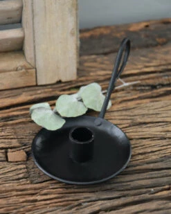 Zwarte Metalen Kandelaar Met Oor, IB Laursen -Ib Laursen zwarte metalen kandelaar met oor ib laursen 3